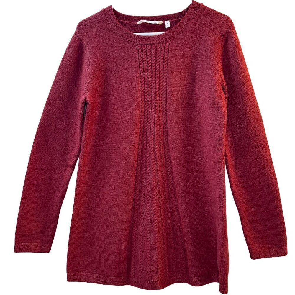 Soft Surroundings Women's Orange Cable Knit Pullover Sweater Size Small